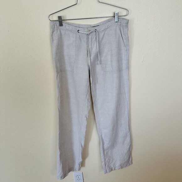 GAP Pants - Gap Womens Natural Tan Linen Wide Leg Pants Small 6